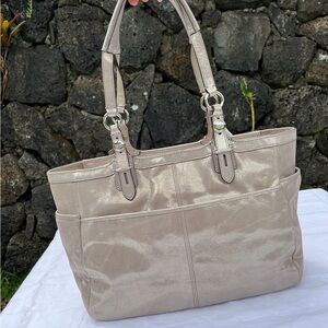 New silver coach bag